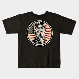 Patriotic Yorkshire Terrier Kids T-Shirt